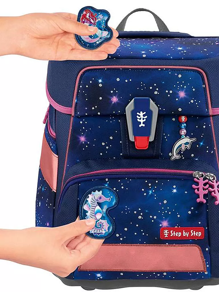STEP BY STEP | Schultaschen Set 5tlg SPACE Reflect Star Seahorse Zoe | lila