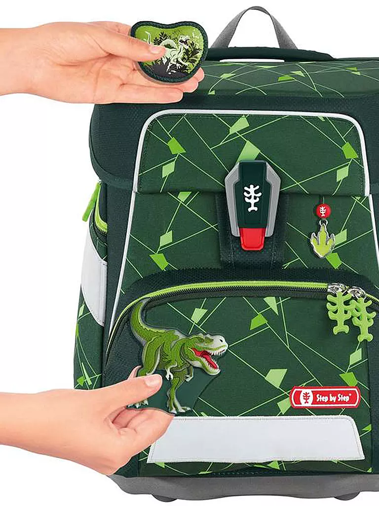 STEP BY STEP | Schultaschen Set 5tlg SPACE Shine Dino Night Tyro | lila