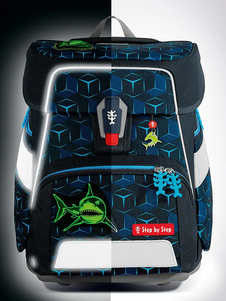STEP BY STEP | Schultaschen Set 5tlg SPACE Shine Shark Dexte | 