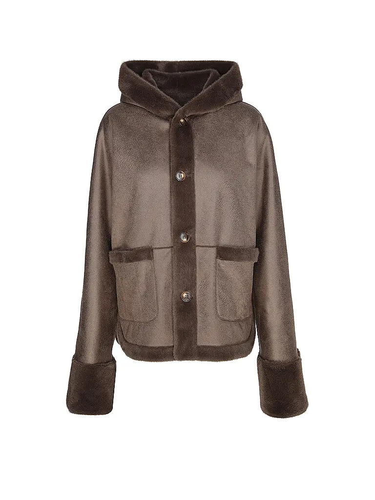 STUDIO AR | Wendejacke in Felloptik RYLEE  | braun