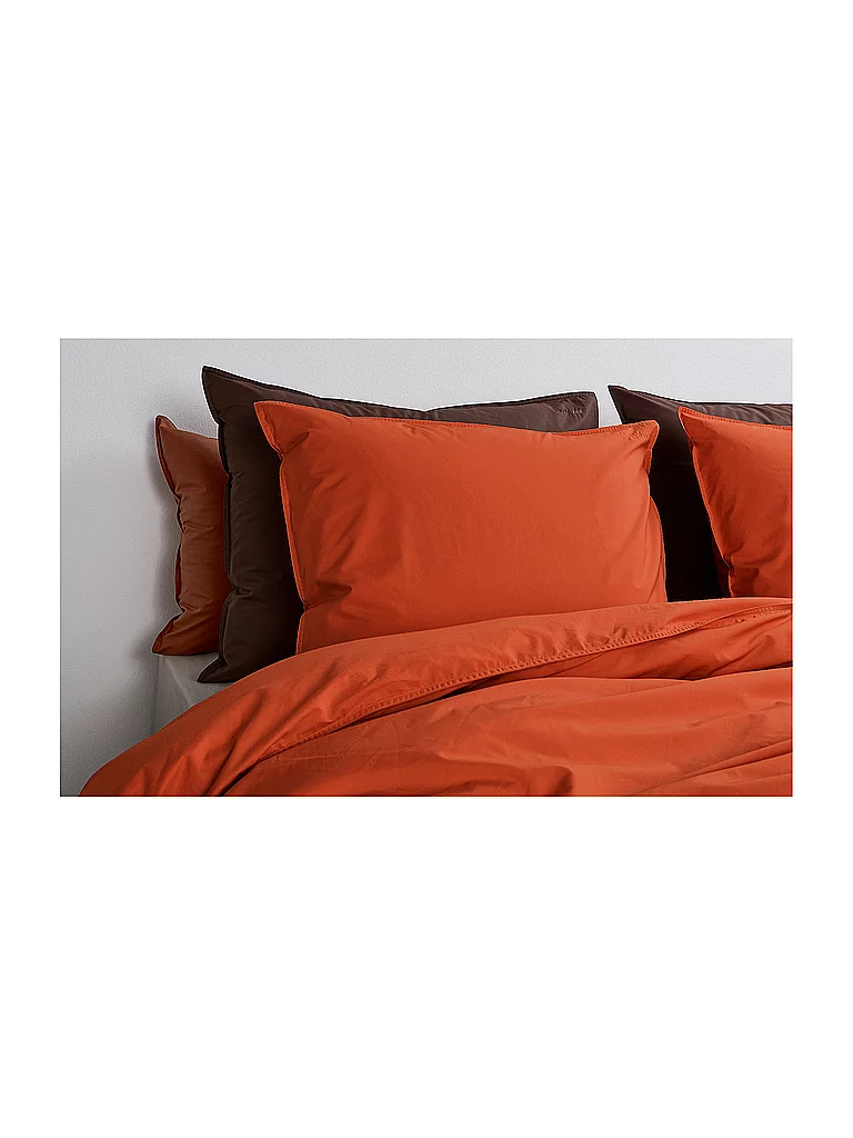 SUITE702 Parure de lit en percale 70x90cm/140x200cm Poppy Orange orange