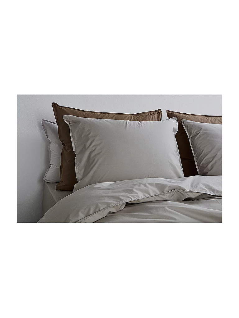 SUITE702 Parure de lit en percale 70x90cm/140x200cm Gris Argenté gris clair