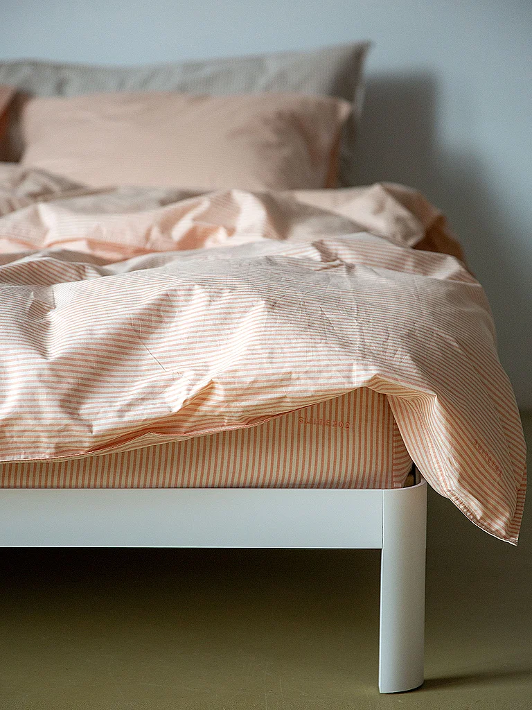 SUITE702 Parure de lit en percale 70x90cm/140x200cm Pêche-Écru corail