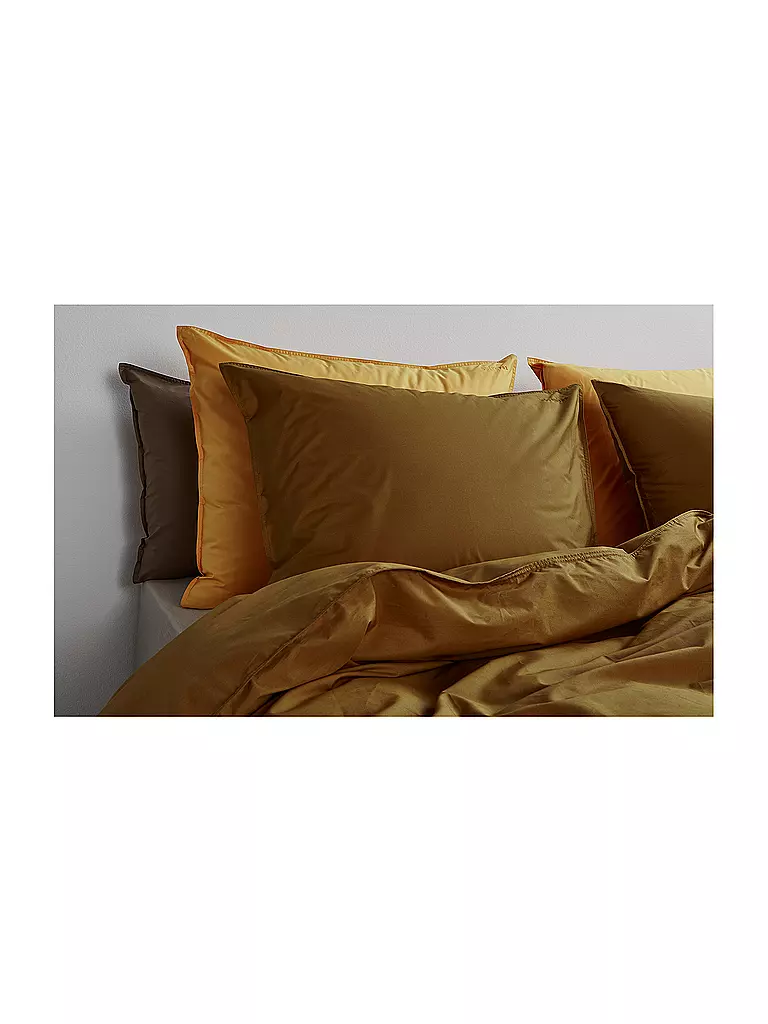 SUITE702 | Perkal Bettwäsche 70x90cm/140x200cm Khaki Gold | braun