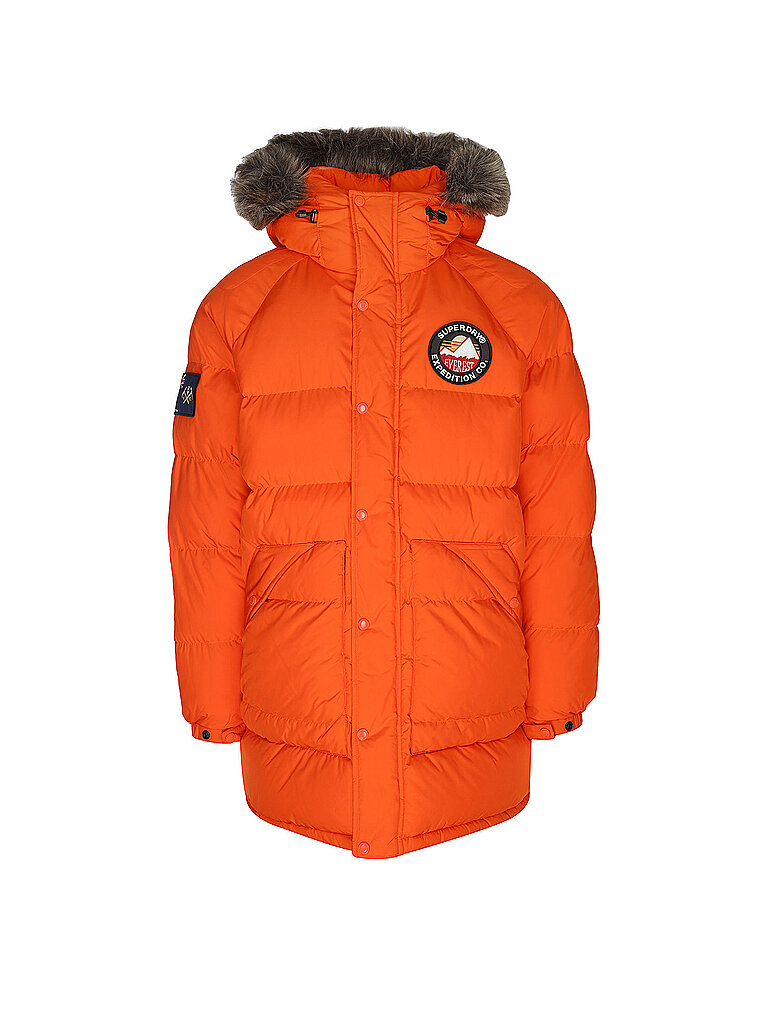 Superdry Herren Everest Longline Steppmantel Kräftiges Orange L