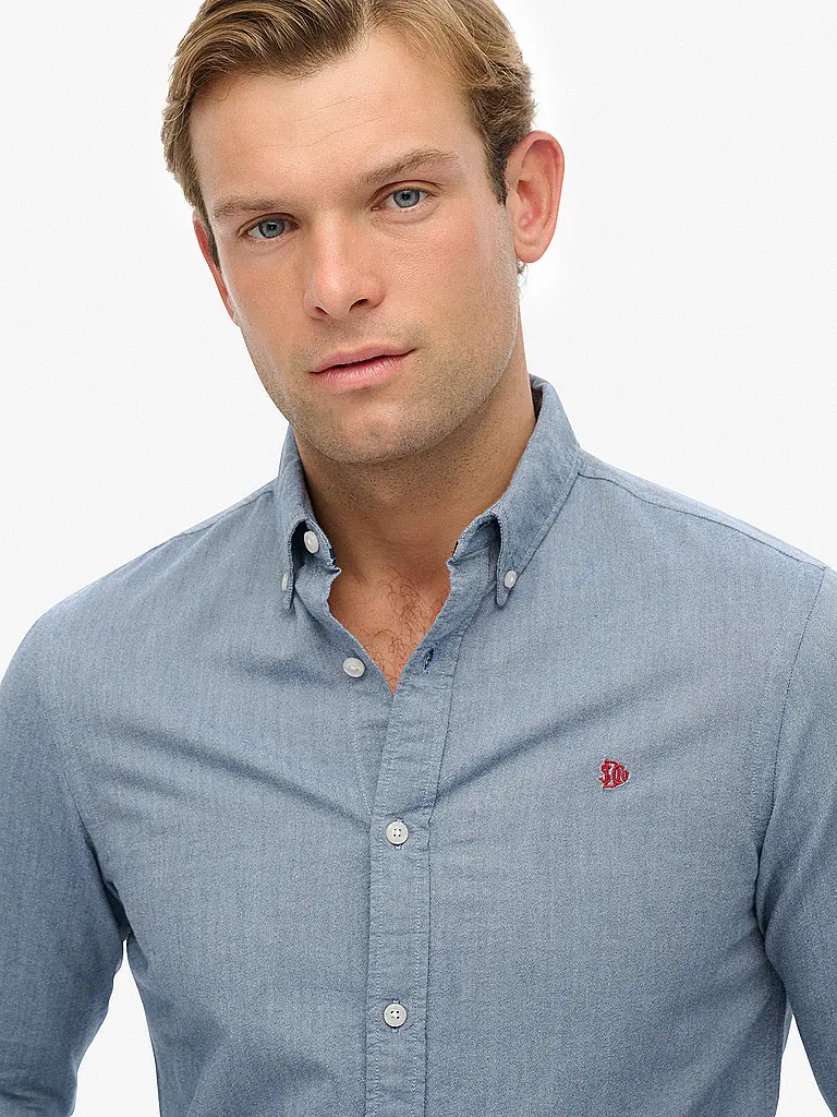 SUPERDRY | Hemd Casual Fit | blau