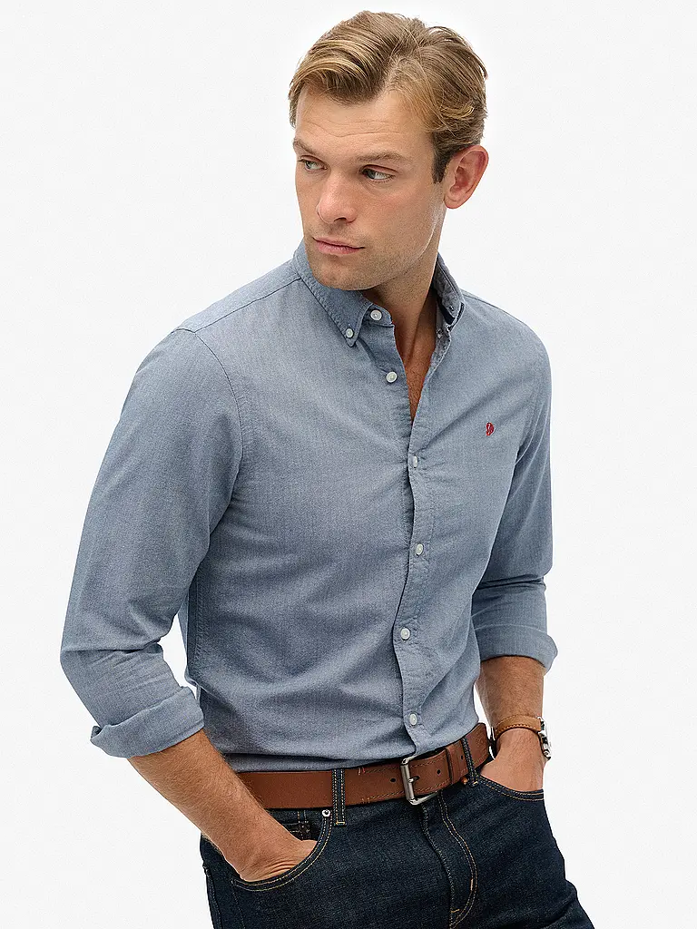 SUPERDRY | Hemd Casual Fit | blau