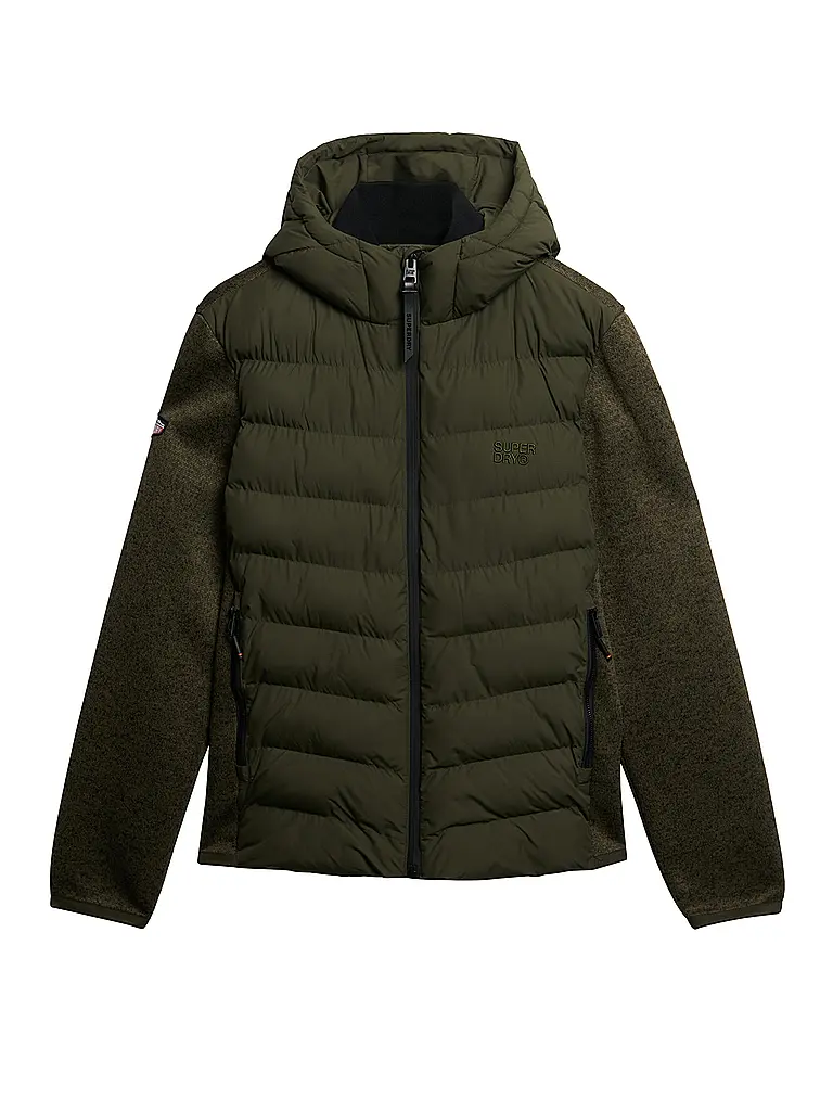 SUPERDRY | Strickjacke HOODED | Olive