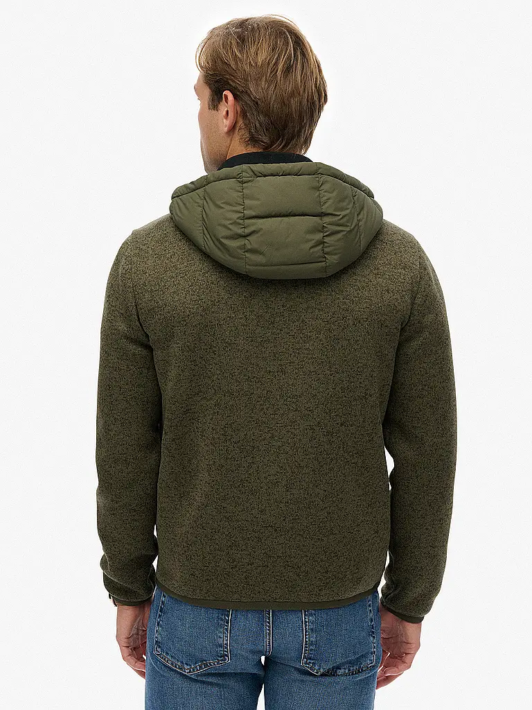 SUPERDRY | Strickjacke HOODED | Olive