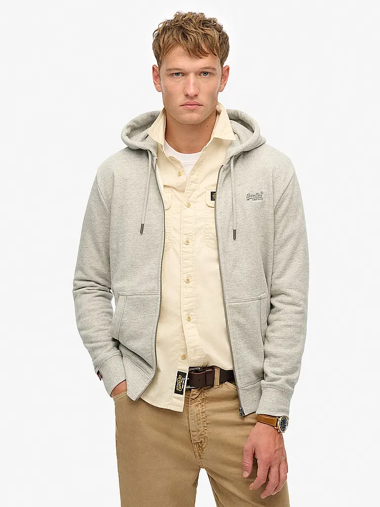 SUPERDRY | Sweatjacke  | grau