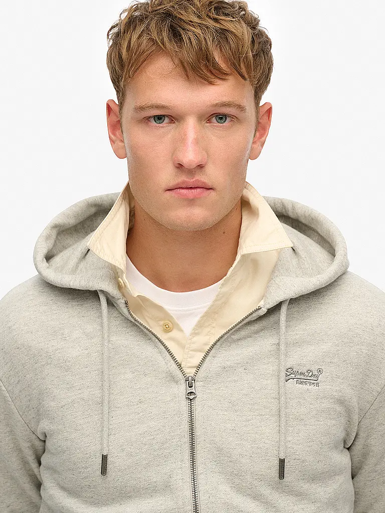 SUPERDRY | Sweatjacke  | grau