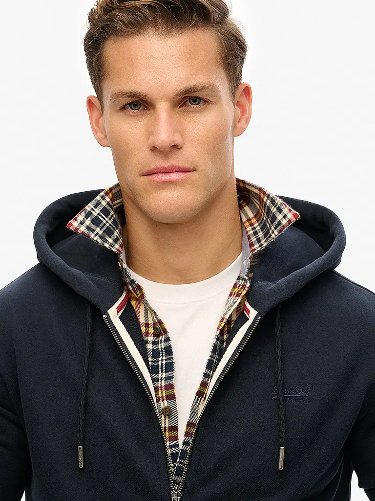 SUPERDRY | Sweatjacke  | dunkelblau
