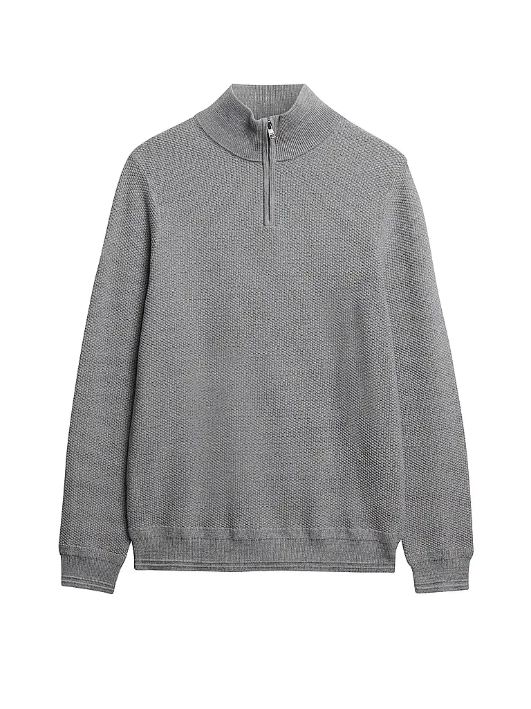SUPERDRY | Troyer Pullover  | hellgrau