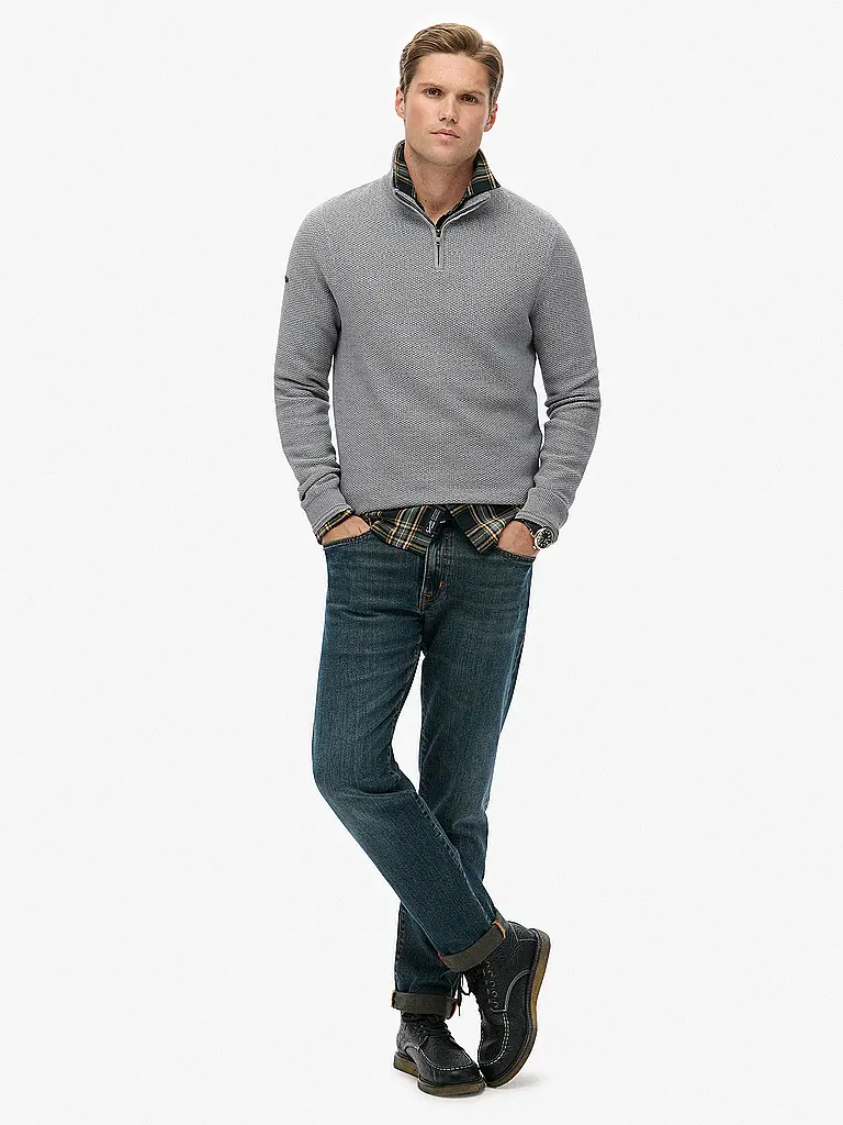 SUPERDRY | Troyer Pullover  | hellgrau