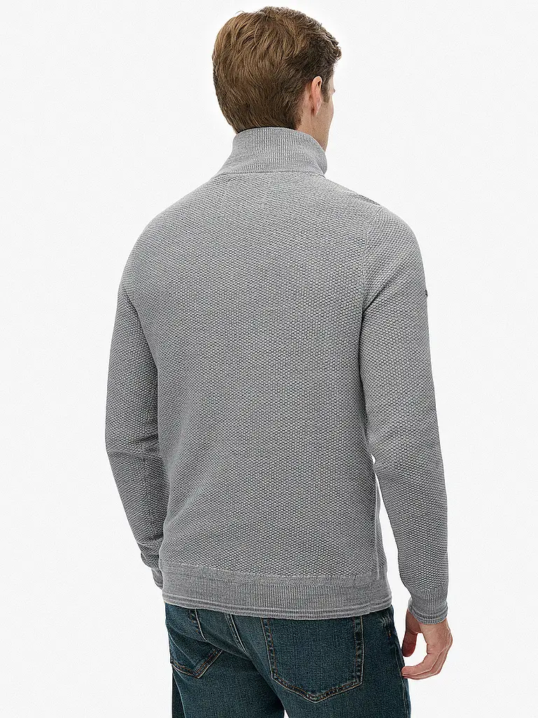 SUPERDRY | Troyer Pullover  | hellgrau
