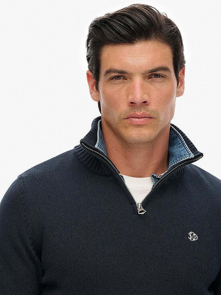 SUPERDRY | Troyer Sweater  | Dunkelblau