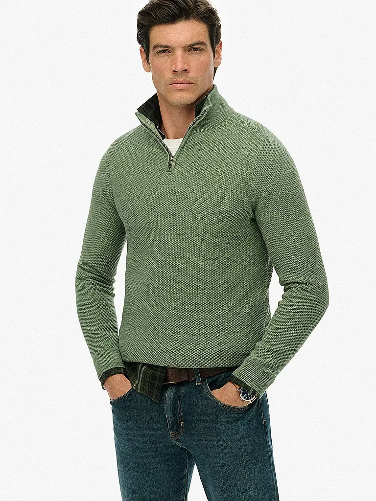SUPERDRY | Troyer Sweater  | Grün