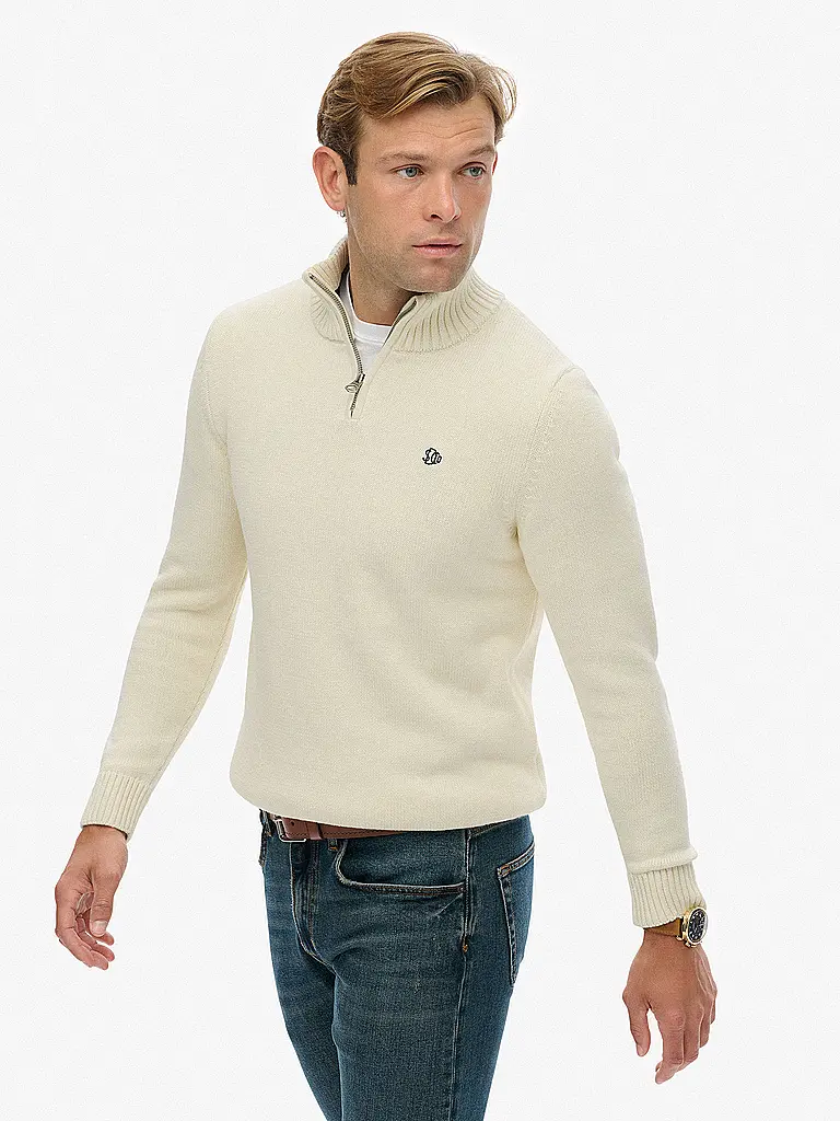 SUPERDRY | Troyer Sweater  | Creme
