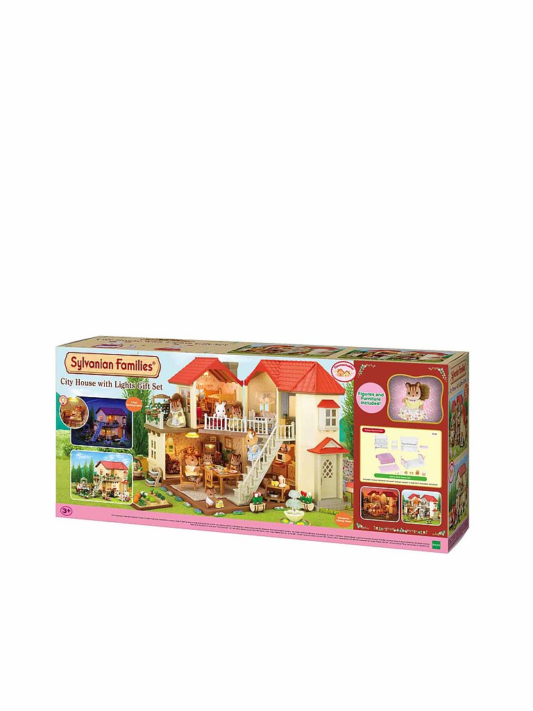 SYLVANIAN FAMILIES Stadthaus mit Licht Figuren und Möbel 3646
