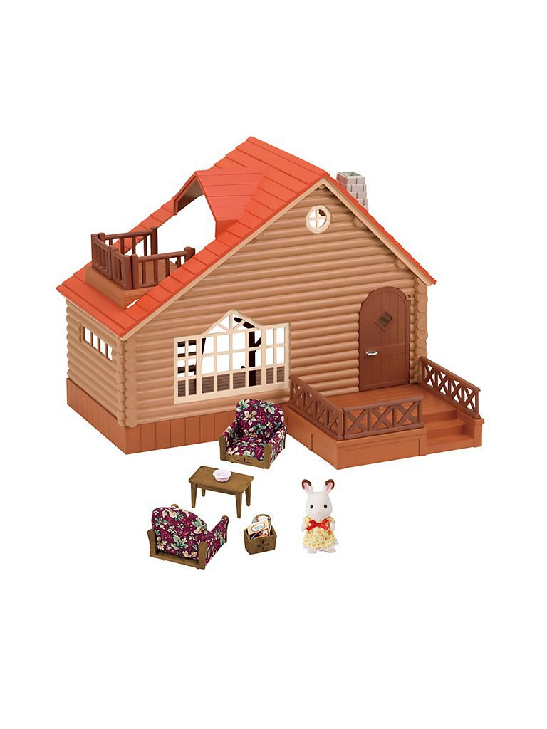 SYLVANIAN FAMILIES Blockhütte mit Figur und Möbel 2917
