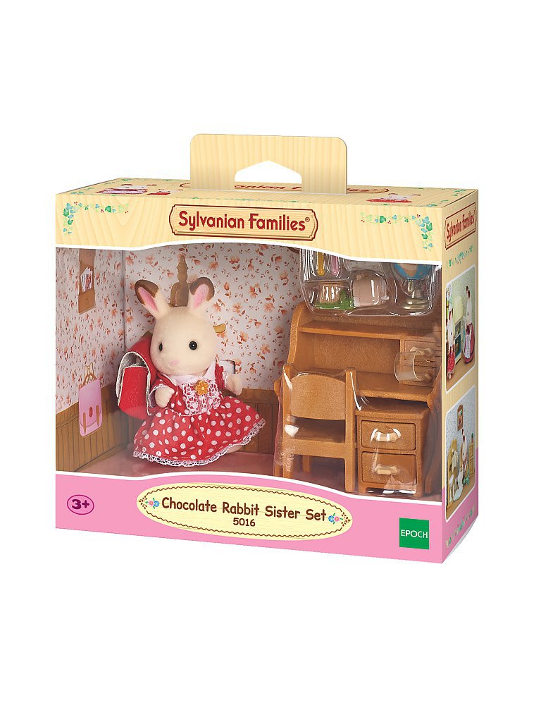 SYLVANIAN FAMILIES Schokoladenhasen Schwester mit Schreibtisch 5016