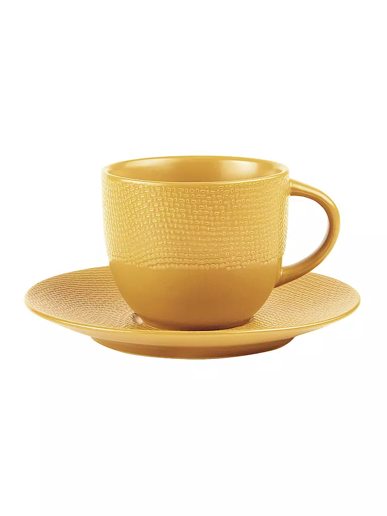 TABLE PASSION | Kaffeetasse mit Untertasse 220ml VESUVIO Safran | gelb