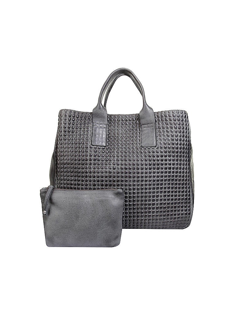 TASCHENDIEB | Ledertasche - Henkeltasche Shopper 3 | grau