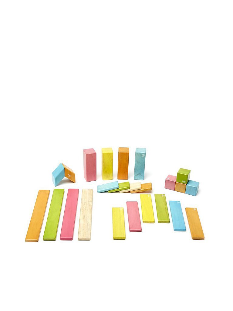 TEGU Magnetisches Holzset - 24 Teile (Farbig)