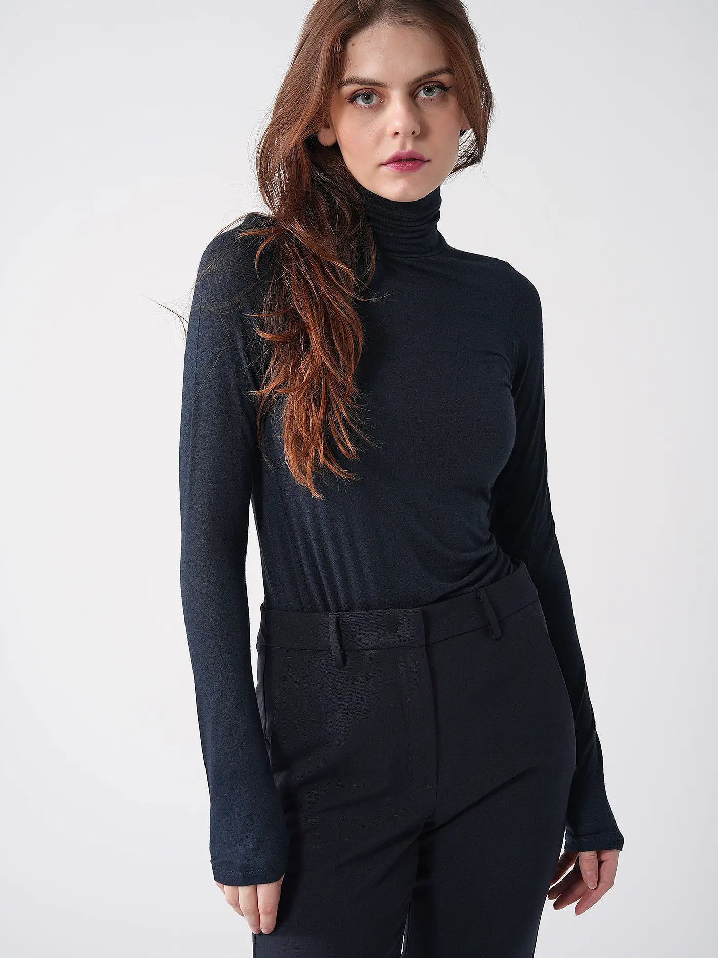 TELA | Rollkragenshirt MATHILDE | dunkelblau