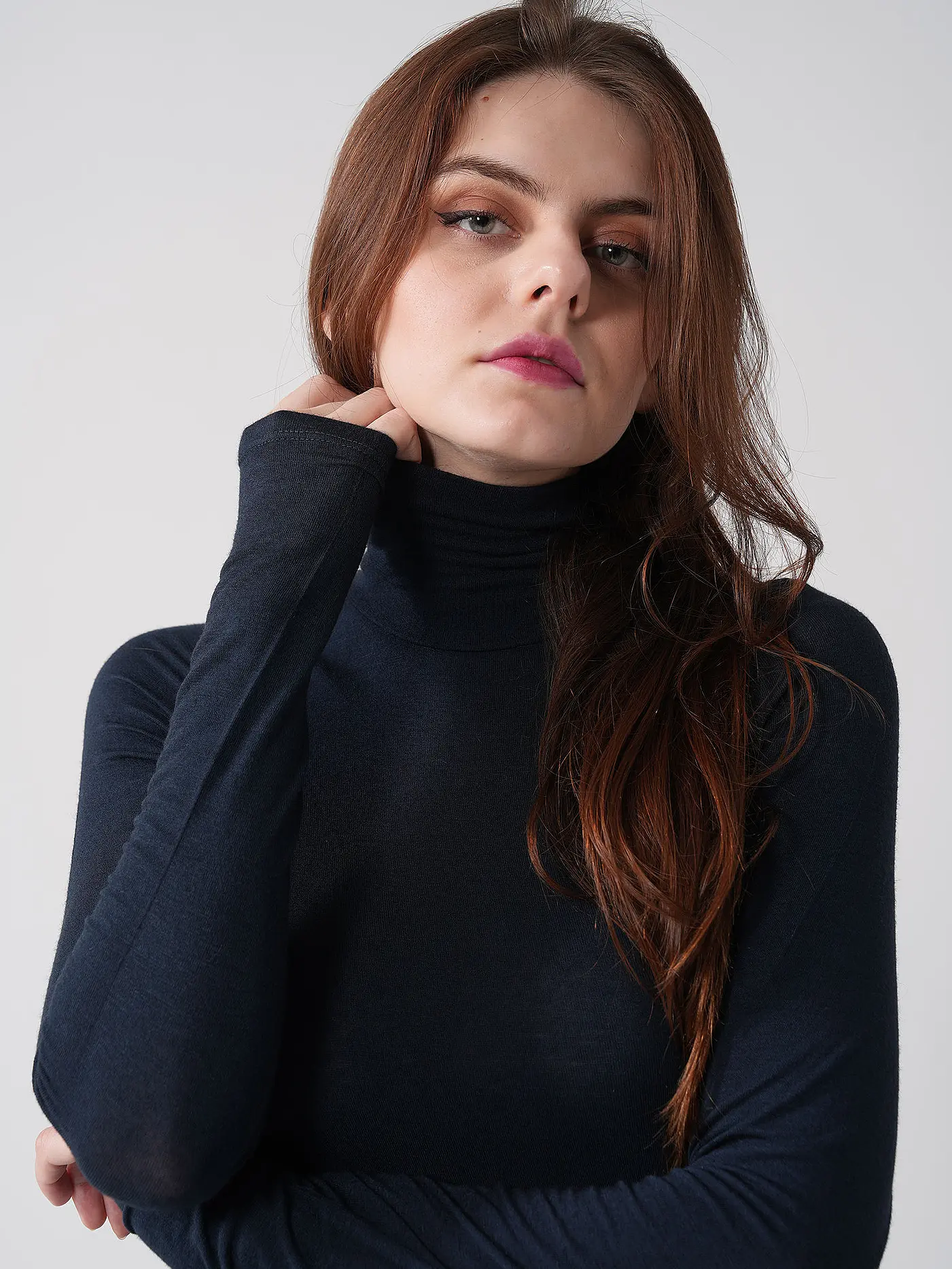 TELA | Rollkragenshirt MATHILDE | dunkelblau