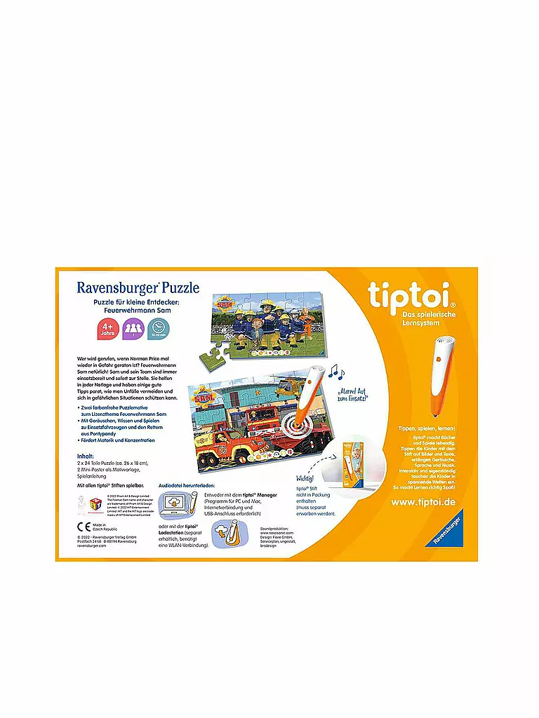 TIPTOI | tiptoi® Puzzle für kleine Entdecker: Feuerwehrmann Sam | keine Farbe