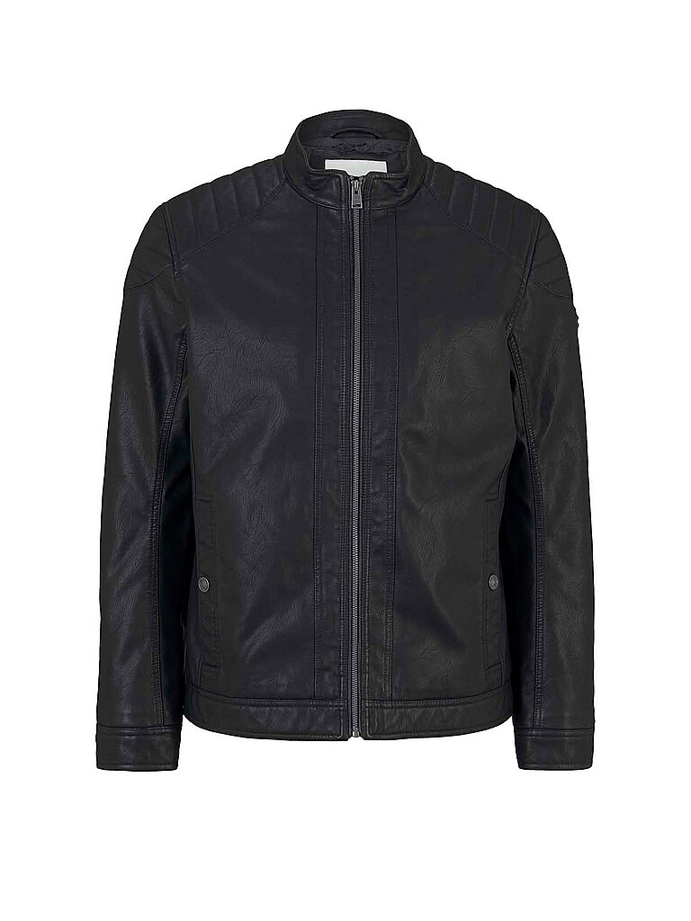 TOM TAILOR Lederjacke schwarz | L
