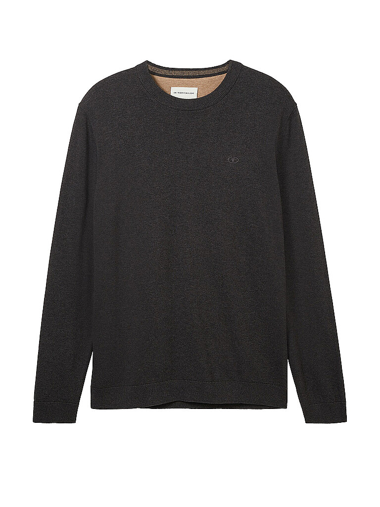 Regular Fit Strickpullover aus reiner Baumwolle mit Rundhalsausschnitt