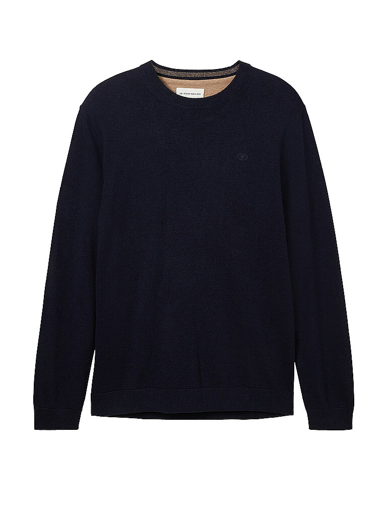 Regular Fit Strickpullover aus reiner Baumwolle mit Rundhalsausschnitt