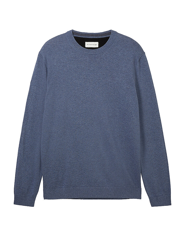 Regular Fit Strickpullover aus reiner Baumwolle mit Rundhalsausschnitt