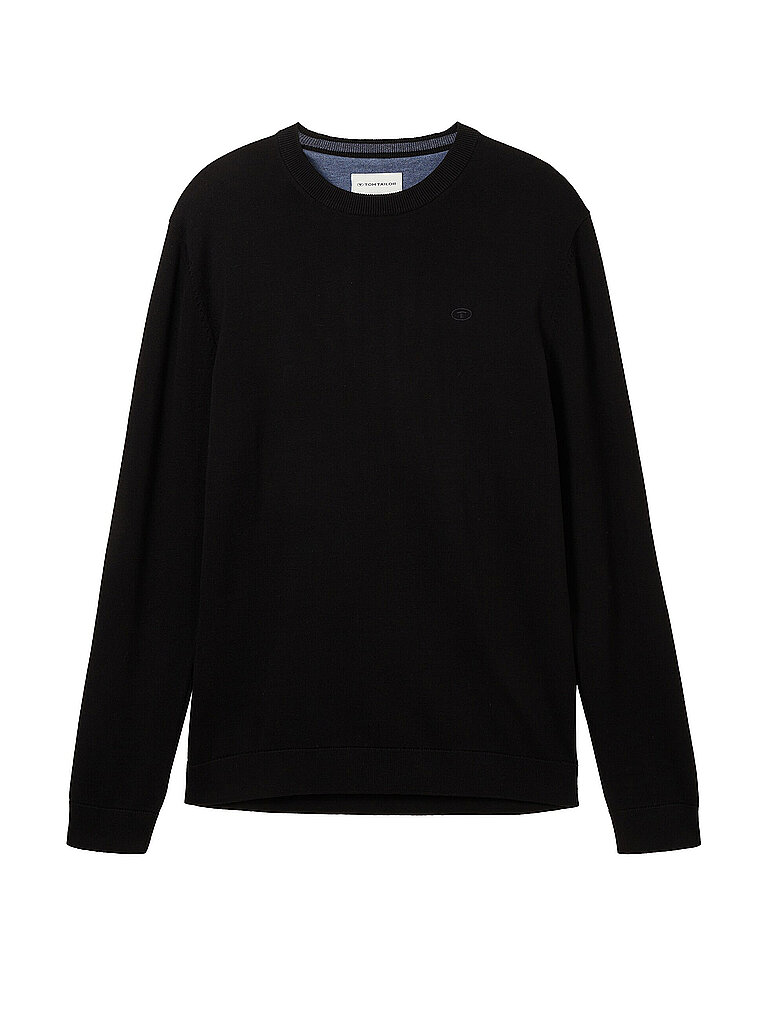 Regular Fit Strickpullover aus reiner Baumwolle mit Rundhalsausschnitt