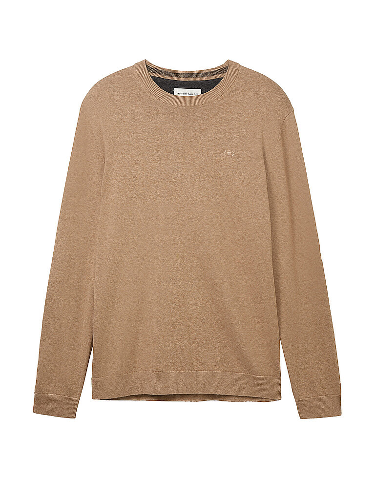 Regular Fit Strickpullover aus reiner Baumwolle mit Rundhalsausschnitt