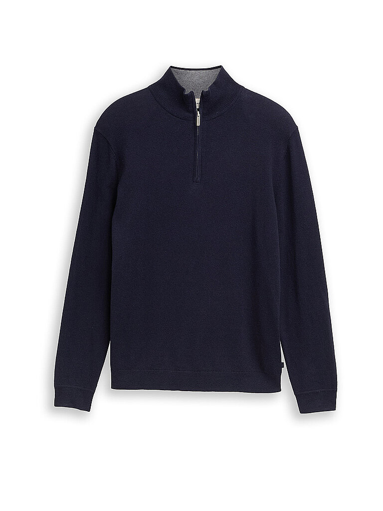 TOM TAILOR Troyer Pullover  dunkelblau | S