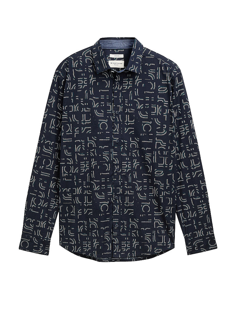 Figurbetonte Langarmbluse mit Muster Tom Tailor