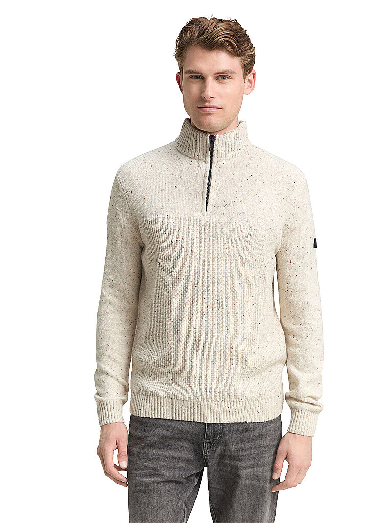 TOM TAILOR Troyer Pullover  beige | S