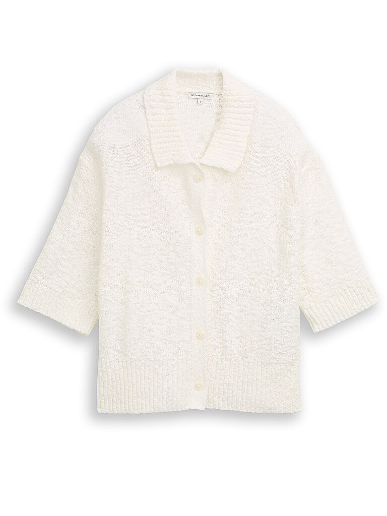 Strickjacke Bouclé weit mit Kragen Damen Tom Tailor
