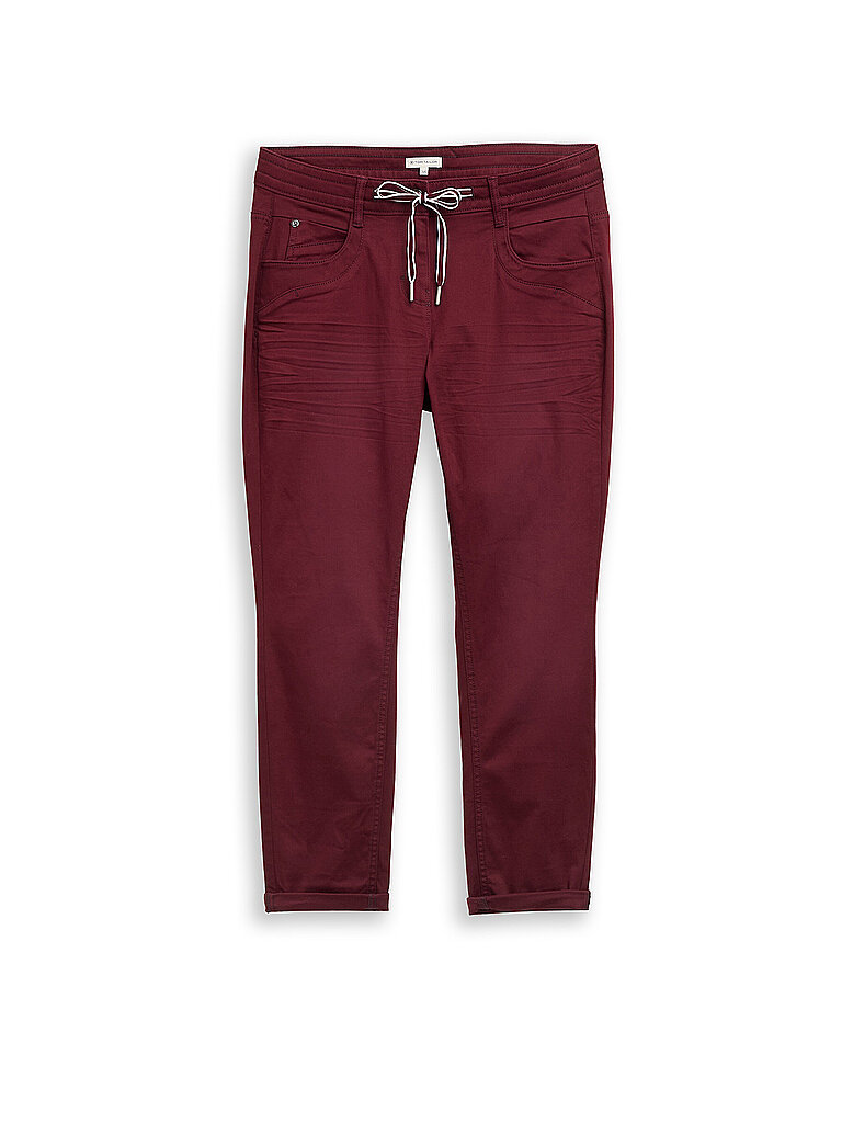 TOM TAILOR Hose Tapered Relaxed Fit 7/8 dunkelrot | 36/L28