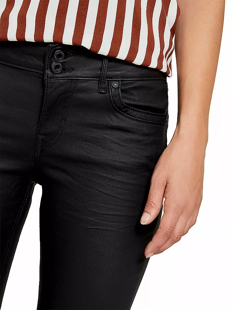 TOM TAILOR DENIM | Jeans in Lederoptik Extra Skinny Fit "Jona " | schwarz