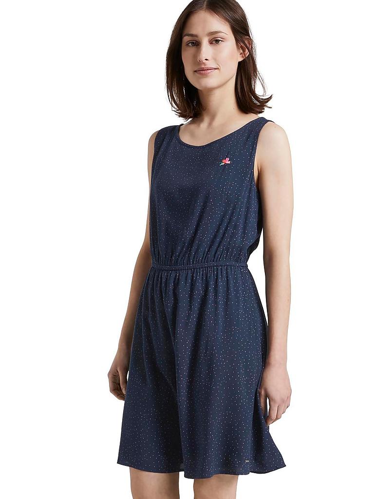 TOM TAILOR Denim Vestito Donna Mini Abito Manica Corta Con Fiocco In Vita - Taglia Regolare, Viscosa Fluida