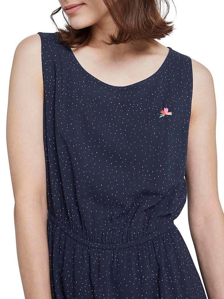 TOM TAILOR Denim Damen Kleid – Slim Fit, Mini-Länge, Mit Raglanärmeln & Stehkragen, Aus Recyceltem Polyester