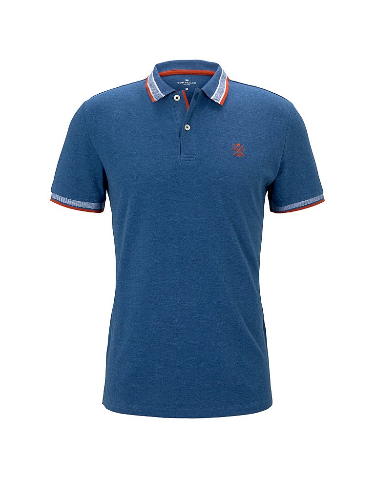 TOM TAILOR Poloshirt Regular Fit  blau | L