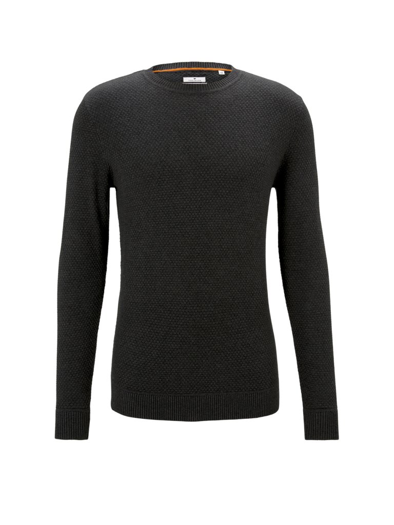 TOM TAILOR Pullover Regular Fit  schwarz | L