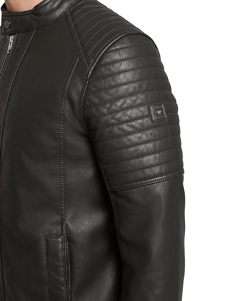 TOM TAILOR | Bikerjacke in Lederoptik | schwarz