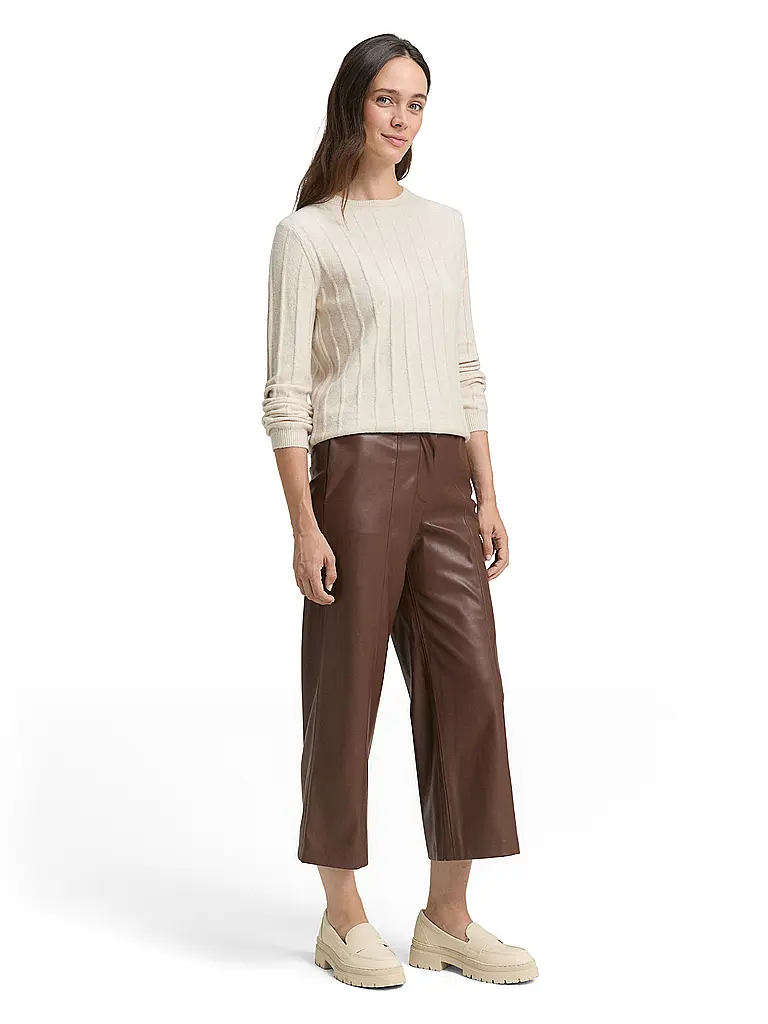 TOM TAILOR | Culotte in Lederoptik | braun