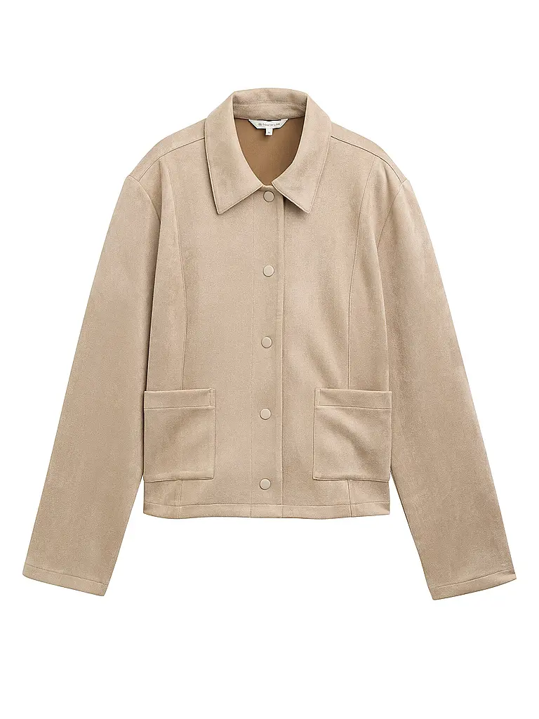 TOM TAILOR | Jacke in Lederoptik  | beige
